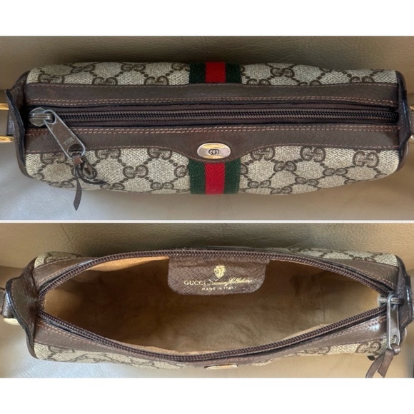 Authentic Vintage Gucci Ophidia Web Brown Monogram Canvas Leather Crossbody Bag - Picture 6 of 11